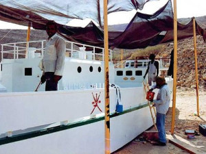 Shabab Oman barquentine model Built for the Sultan Of Oman's Navy - The Crew Half Scale