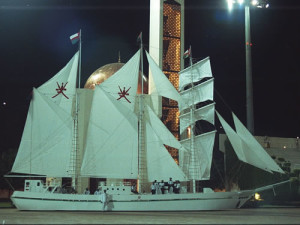 Shabab Oman barquentine. Built for the Sultan Of Oman's Navy Half Scale