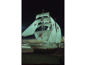 Shabab Oman barquentine. Built for the Sultan Of Oman's Navy. Half Scale
